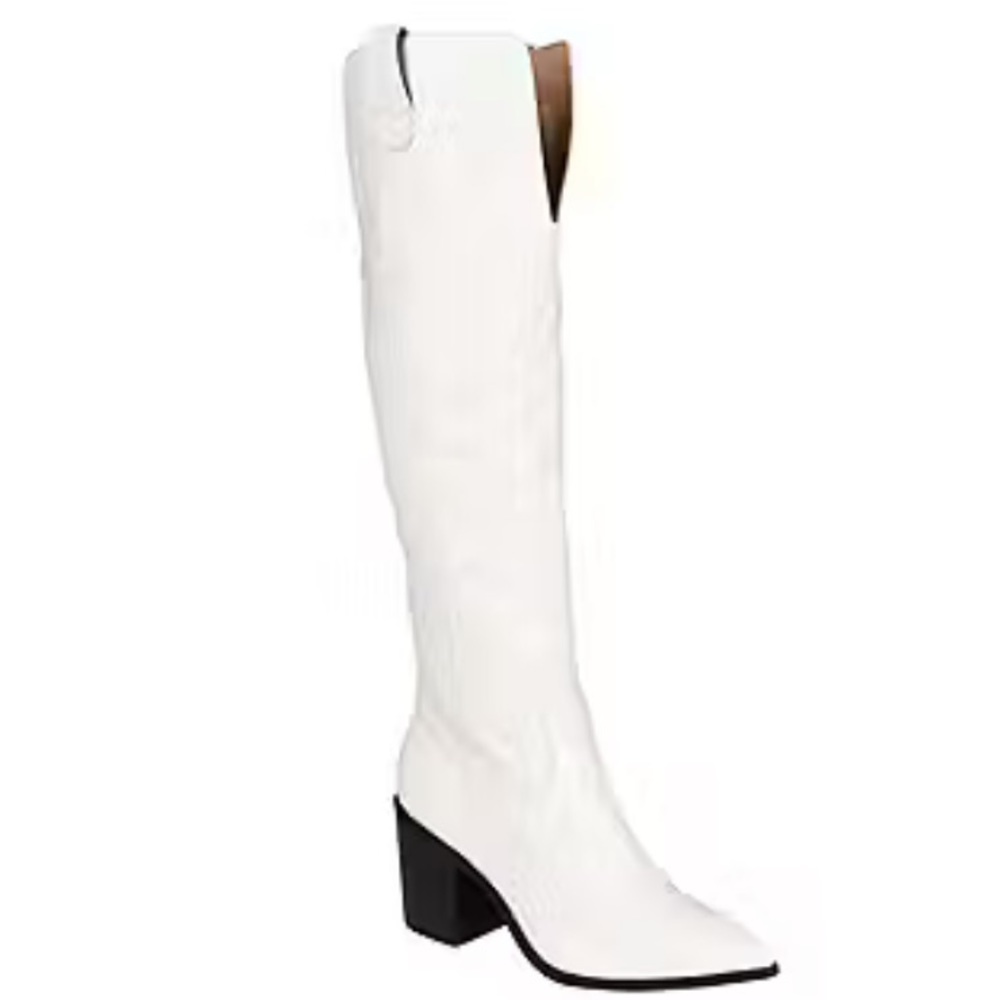 Journee Collection Wide Calf Stacked Heel Riding Boots